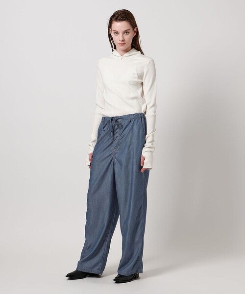 ASTRAET（アストラット）の「＜ASTRAET＞デニムライク イージー ワイドパンツ（その他パンツ・レディース・ブラック/ネイビー・00/0/1）」の5枚目の写真