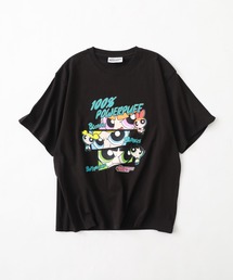 Powerpuff Girls パワーパフガールズ ピグメントWASH/プリント オーバーサイズTシャツ