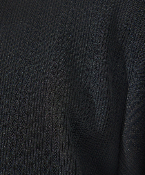 ABAHOUSE GRAY(アバハウスグレイ)の「【レイヤード】ストライプ ジャガード 半袖Tシャツ(Tシャツ/カットソー・メンズ・グレイッシュベージュ/ホワイト/ネイビー/ブラック・46/48)」の7枚目の写真