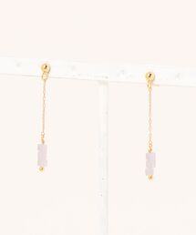【SHAHA】ミルキーキューブガラスの揺れピアス(4色展開)(MA)