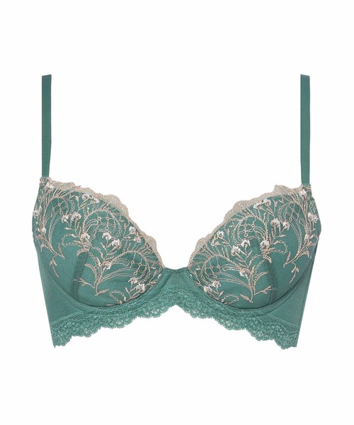 AMOSTYLE BY Triumph（アモスタイルバイトリンプ）の「脇高ブラ ブラ＆ショーツセット ボタニカルモザイク【C,Dカップ】 AMST1529 WHU + Hikini JX（ブラ&ショーツ・レディース・ベージュ/グリーン/ホワイト/ピンク・C65/C70/C75/D65/D70/D75）」の7枚目の写真