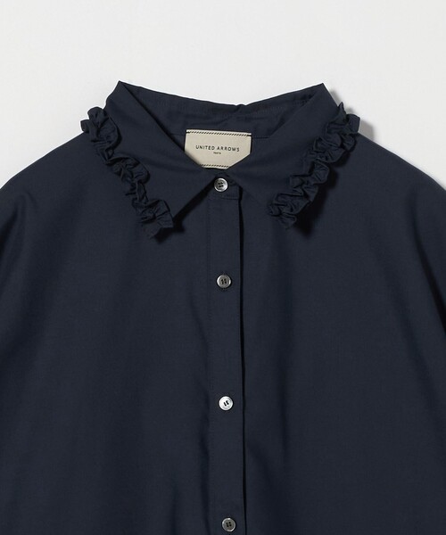 新品 ユナイテッドアローズ ミニフリル シャツ ネイビー 半袖 UNITED ARROWS｜ミニフリル シャツ | Rakuten Fashion(楽天