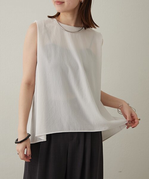 ブラウス シャツ ストレッチシフォンノースリブラウス レディース ストレッチシフォンノースリブラウス（シャツ/ブラウス