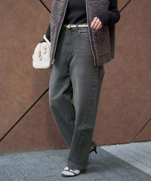 Simplicite（サンプリシテ）の「《追加4》【WEB限定】ウォッシャブル / DU JOUR/デュ ジュール BARREL BAGGY JEAN（デニムパンツ・レディース・ブラック/ブルー・36/38）」の7枚目の写真