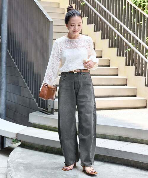 Simplicite（サンプリシテ）の「《追加4》【WEB限定】ウォッシャブル / DU JOUR/デュ ジュール BARREL BAGGY JEAN（デニムパンツ・レディース・ブラック/ブルー・36/38）」の15枚目の写真