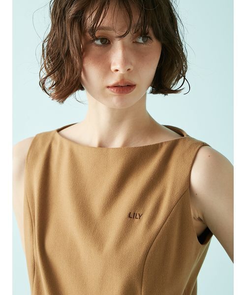 ベルト付きミニロンパース　リリーブラウン ベルト付きミニロンパース（つなぎ/オールインワン）｜LILY
