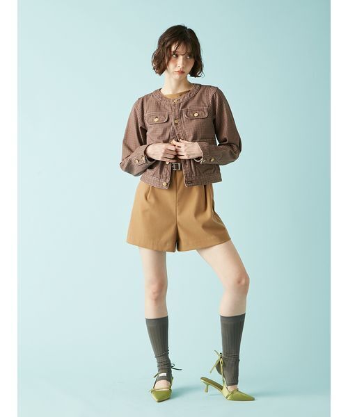 ⭐︎ 【新品未使用】LILY BROWN ベルト付きミニロンパース リリーブラウン LILY BROWN ベルト付きミニロンパース （CHECK