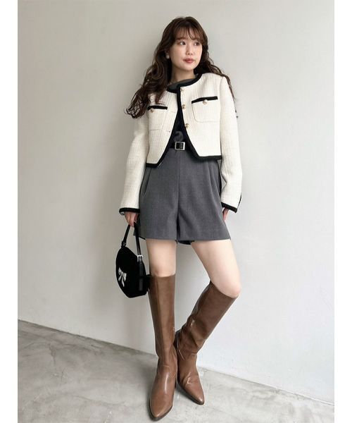 ベルト付きミニロンパース（つなぎ/オールインワン）｜LILY