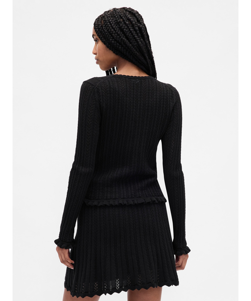 GAP(ギャップ)の「コットン100% ポインテールカーディガン(カーディガン/ボレロ・レディース・ブラック/ワイン・L/M/XL/XS/XXS/S)」の4枚目の写真