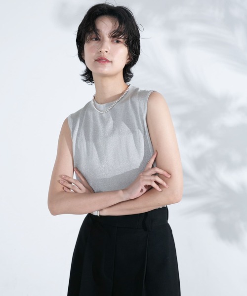 URBAN RESEARCH ROSSO / アーバンリサーチ ロッソ ブライトヤーンノースリーブニット URBAN RESEARCH ROSSO WOMEN（アーバンリサーチ ロッソ）の