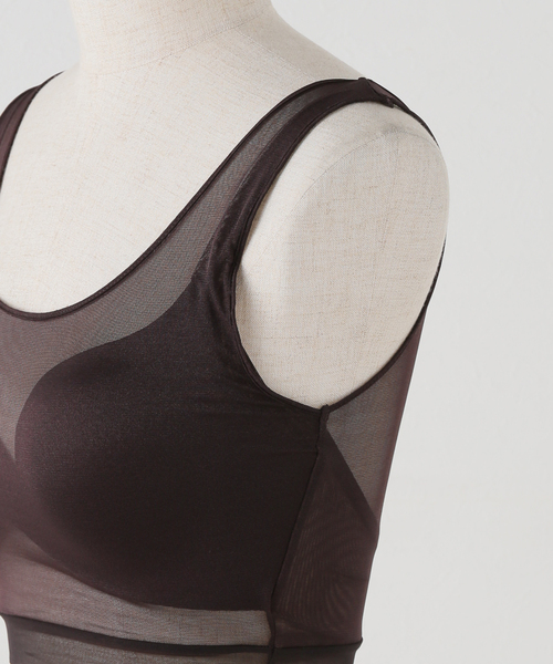 IENA(イエナ)の「NICENICE MOMENT/ナイスナイスモーメント MESH BRA TANK NNM3-25SS-012(その他アンダーウェア/インナー・レディース・ブラック/ブラウン・X-SMALL)」の6枚目の写真