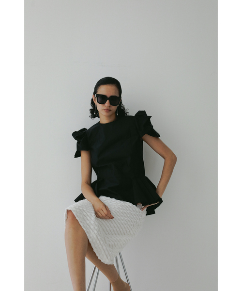 DESIGNWORKS(デザインワークス)の「袖リボンブラウス(シャツ/ブラウス・レディース・グリーン/オフホワイト・38)」の12枚目の写真