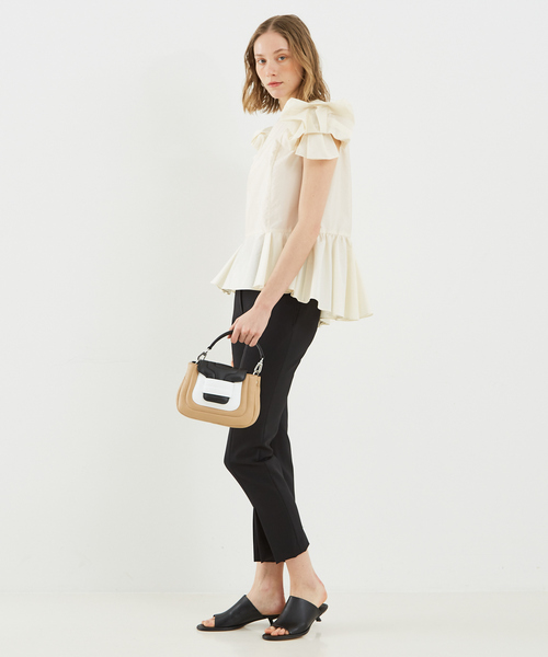 DESIGNWORKS(デザインワークス)の「袖リボンブラウス(シャツ/ブラウス・レディース・グリーン/オフホワイト・38)」の14枚目の写真