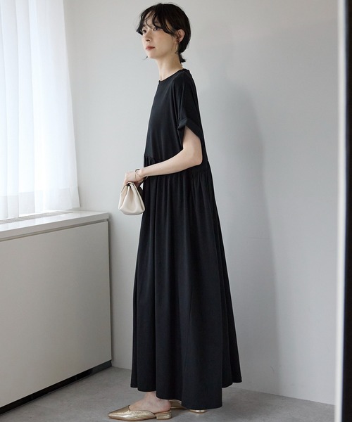 ୨୧Rワンピース   2枚 ツーピー風ダブルボタンワンピース | Rlab store