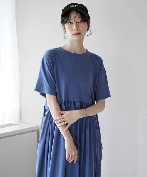 【着用1回のみ】anuans ギャザーフレアミニワンピース ギャザーフレアミニワンピース（ワンピース）｜anuans（ア