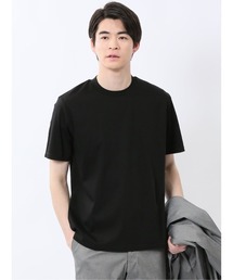 Tシャツ メンズ 半袖 ストレッチ 綿 コットン 無地 スロープネック ドレスT