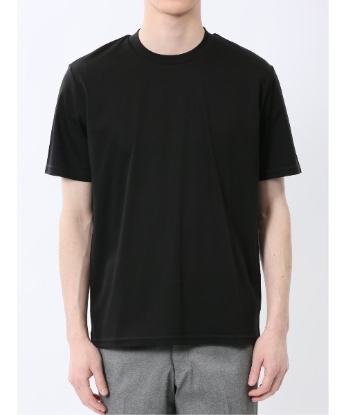 TAKA-Q(タカキュー)の「【綿100% ストレッチ】タカキュー スロープネック半袖Tシャツ(Tシャツ/カットソー・メンズ・ホワイト/ブラック・MEDIUM/LARGE/X-LARGE/S)」の5枚目の写真