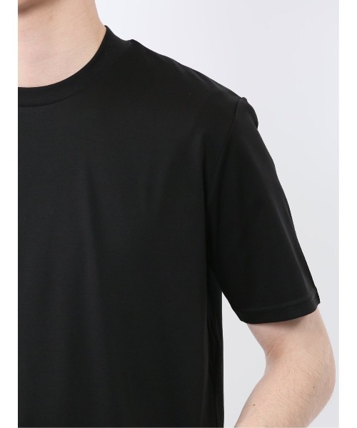 TAKA-Q(タカキュー)の「【綿100% ストレッチ】タカキュー スロープネック半袖Tシャツ(Tシャツ/カットソー・メンズ・ホワイト/ブラック・MEDIUM/LARGE/X-LARGE/S)」の9枚目の写真