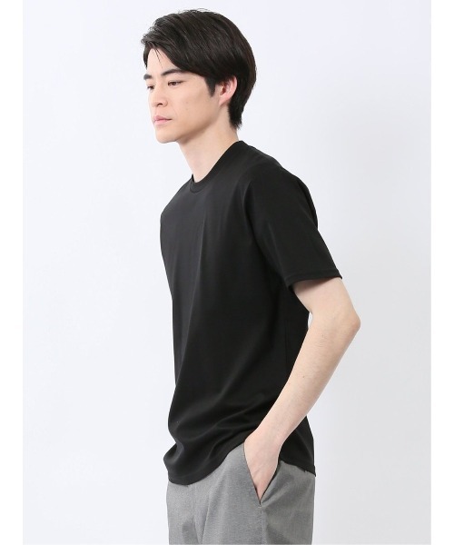 TAKA-Q(タカキュー)の「【綿100% ストレッチ】タカキュー スロープネック半袖Tシャツ(Tシャツ/カットソー・メンズ・ホワイト/ブラック・MEDIUM/LARGE/X-LARGE/S)」の13枚目の写真