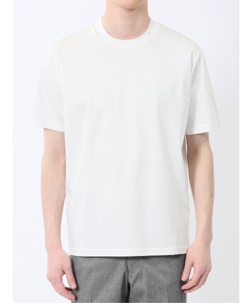 TAKA-Q(タカキュー)の「【綿100% ストレッチ】タカキュー スロープネック半袖Tシャツ(Tシャツ/カットソー・メンズ・ホワイト/ブラック・MEDIUM/LARGE/X-LARGE/S)」の18枚目の写真