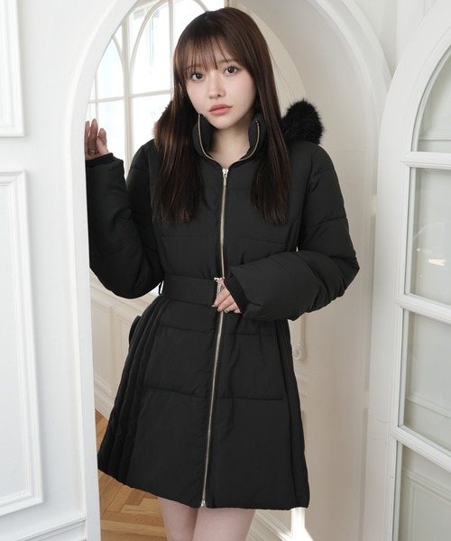 lip service シェーディングライン中綿コート black 黒 リップサービス LIP SERVICE シェーディングライン中綿コート