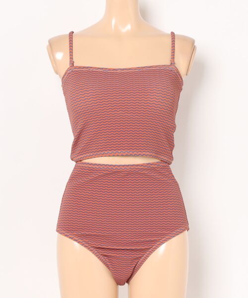 BILLABONG(ビラボン)の「BILLABONG レディース STRIP HIGH WAIST TANKINI 水着 【2025年夏モデル】ビラボンボーダー柄タンキニ(水着)(水着・レディース・レッド系その他/ブラック系その他/ホワイト系その他・LARGE/MEDIUM)」の1枚目の写真