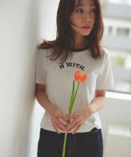 N WITH.（エヌウィズ）の「N WITH. ロゴリンガーTEE（Tシャツ/カットソー・レディース・ホワイト・FREE）」の2枚目の写真