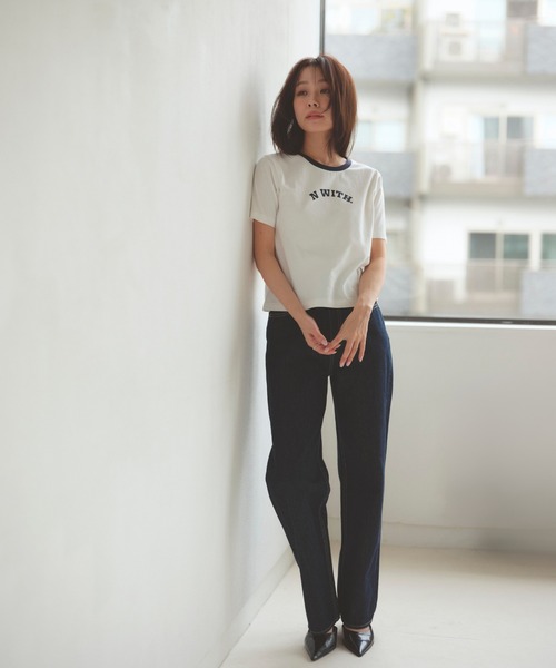 N WITH.（エヌウィズ）の「N WITH. ロゴリンガーTEE（Tシャツ/カットソー・レディース・ホワイト・FREE）」の4枚目の写真