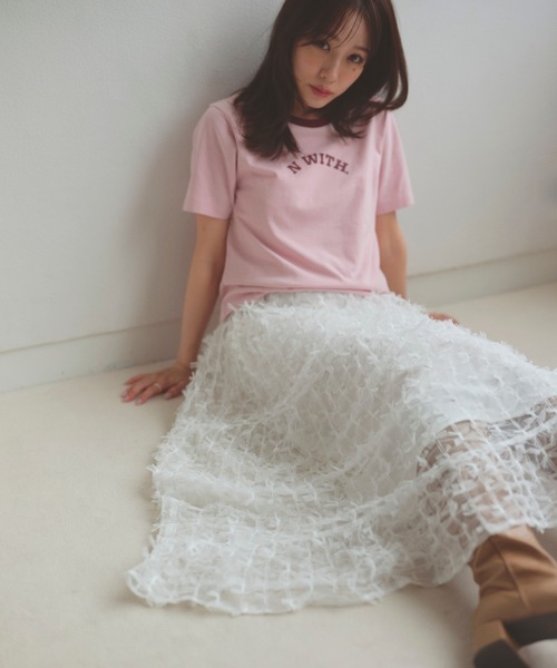 N WITH.（エヌウィズ）の「N WITH. ロゴリンガーTEE（Tシャツ/カットソー・レディース・ホワイト・FREE）」の8枚目の写真