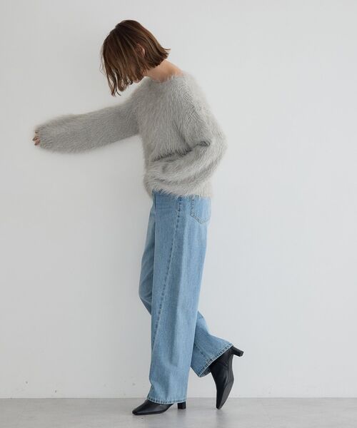 YECCA VECCA（イェッカヴェッカ）の「ルーズストレートデニムパンツ（デニムパンツ・レディース・グレー/インディゴブルー・S/M）」の13枚目の写真