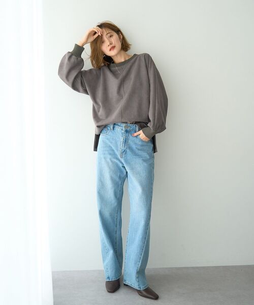 YECCA VECCA（イェッカヴェッカ）の「ルーズストレートデニムパンツ（デニムパンツ・レディース・グレー/インディゴブルー・S/M）」の19枚目の写真