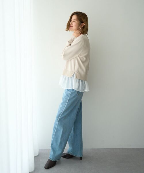 YECCA VECCA（イェッカヴェッカ）の「ルーズストレートデニムパンツ（デニムパンツ・レディース・グレー/インディゴブルー・S/M）」の18枚目の写真