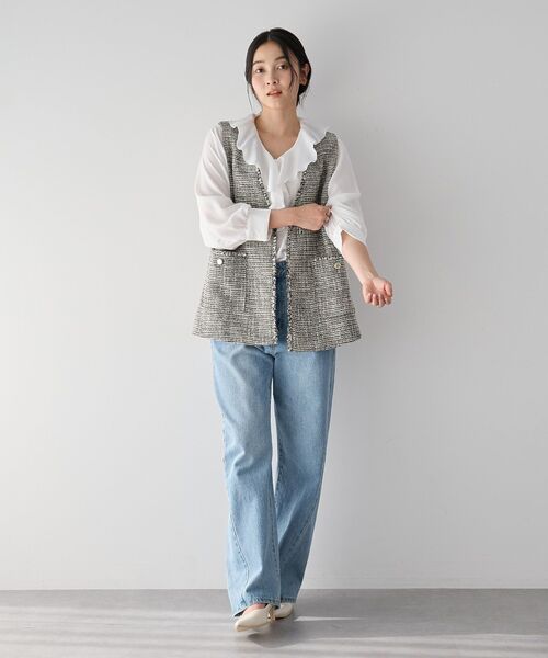 YECCA VECCA（イェッカヴェッカ）の「ルーズストレートデニムパンツ（デニムパンツ・レディース・グレー/インディゴブルー・S/M）」の17枚目の写真