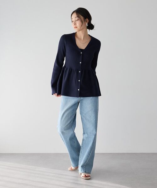 YECCA VECCA（イェッカヴェッカ）の「ルーズストレートデニムパンツ（デニムパンツ・レディース・グレー/インディゴブルー・S/M）」の15枚目の写真