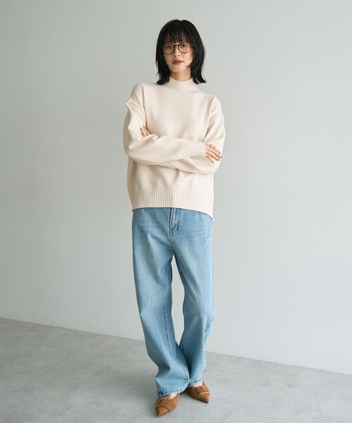 YECCA VECCA（イェッカヴェッカ）の「ルーズストレートデニムパンツ（デニムパンツ・レディース・グレー/インディゴブルー・S/M）」の2枚目の写真