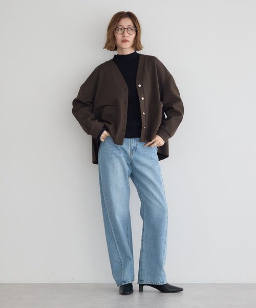 YECCA VECCA（イェッカヴェッカ）の「ルーズストレートデニムパンツ（デニムパンツ・レディース・グレー/インディゴブルー・S/M）」の5枚目の写真