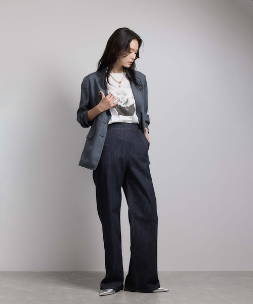 ROPE'(ロペ)の「シアージャケット/セットアップ対応(テーラードジャケット・レディース・ブラック/グレー・38/36)」の8枚目の写真