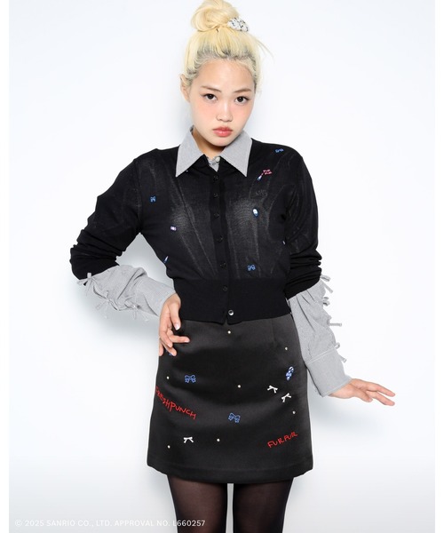 FURFUR（ファーファー）の「FRESH PUNCH 刺繍スカート（スカート・レディース・グレー/ピンク/ブラック・F）」の2枚目の写真