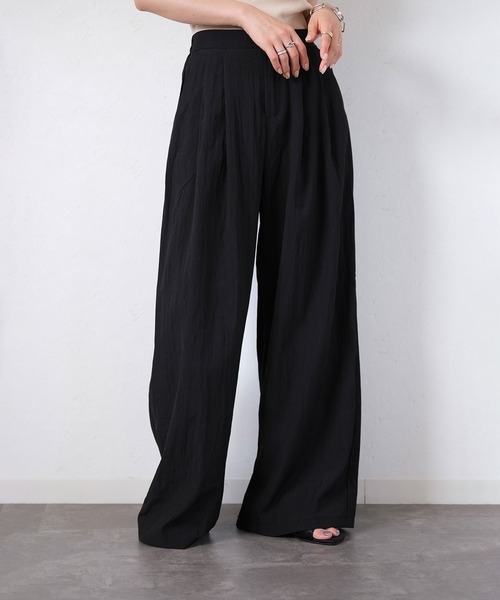 セール】リネンワイドスラックス/linen wide slacks カジュアル ワイド