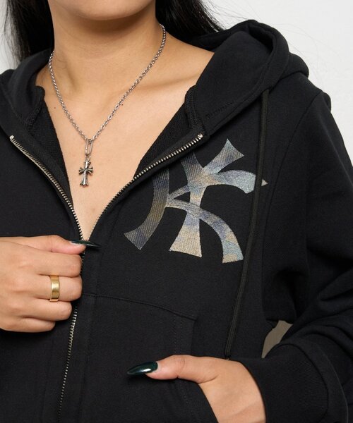 sandy liang 星　パーカー　ジップフーディー　バラ　グレー ジュニー愛用♪【SANDY LIANG】バラモチーフ Sookie フーディー