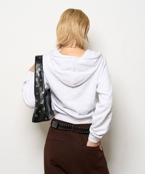 WHO'S WHO gallery（フーズフーギャラリー）の「【KOOKY'N/クーキー】KYロゴジップパーカー（パーカー・レディース・ライトグレー/ネイビー/ブラック・LARGE/MEDIUM/SMALL/X-SMALL）」の18枚目の写真