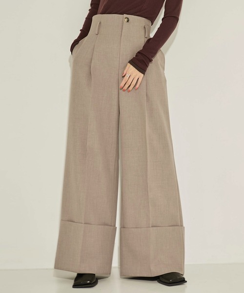 STUDIOUS（ステュディオス）の「【STUDIOUS/ステュディオス】Wide Double Hem Trousers/ワイドダブルヘムトラウザーズ/パンツ（スラックス・レディース・グレー系その他/ホワイト・0/1/2）」の16枚目の写真