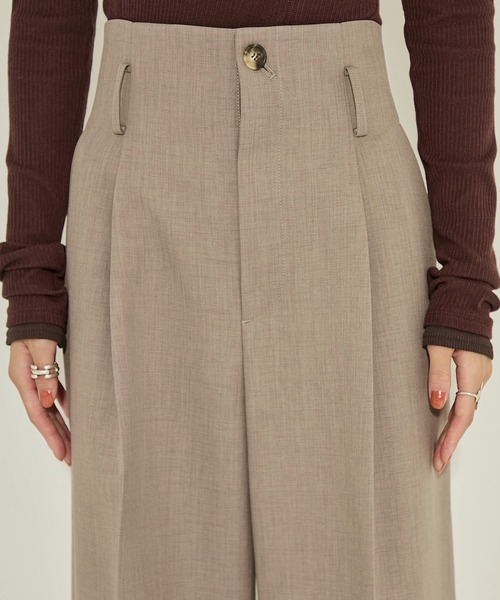 STUDIOUS（ステュディオス）の「【STUDIOUS/ステュディオス】Wide Double Hem Trousers/ワイドダブルヘムトラウザーズ/パンツ（スラックス・レディース・グレー系その他/ホワイト・0/1/2）」の20枚目の写真