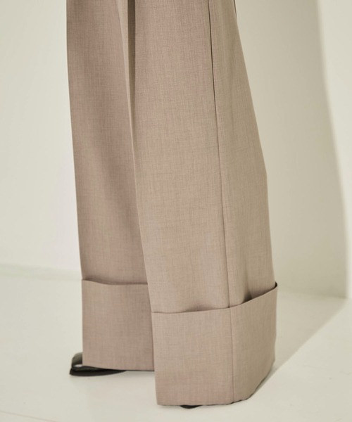 STUDIOUS（ステュディオス）の「【STUDIOUS/ステュディオス】Wide Double Hem Trousers/ワイドダブルヘムトラウザーズ/パンツ（スラックス・レディース・グレー系その他/ホワイト・0/1/2）」の22枚目の写真
