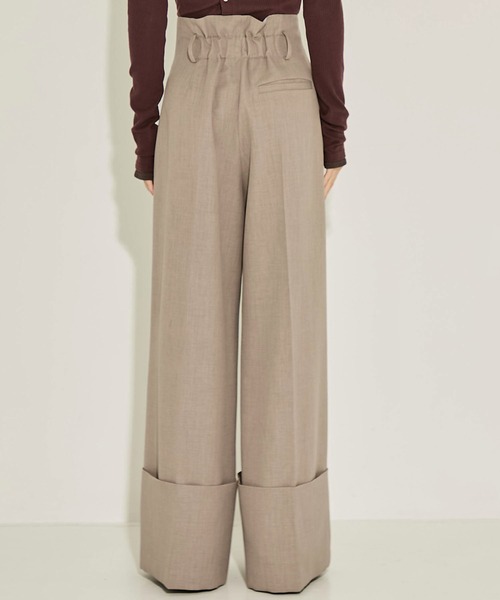 STUDIOUS（ステュディオス）の「【STUDIOUS/ステュディオス】Wide Double Hem Trousers/ワイドダブルヘムトラウザーズ/パンツ（スラックス・レディース・グレー系その他/ホワイト・0/1/2）」の19枚目の写真
