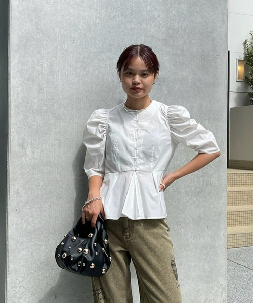 トップス PUFF SLEEVE GATHERED BLOUSE MOUSSY（マウジー）の「PUFF SLEEVE GATHERED トップス（シャツ
