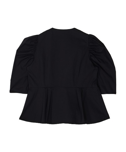 GATHERED PUFF SLEEVE PEPLUM BLOUSE（シャツ/ブラウス）｜Ameri