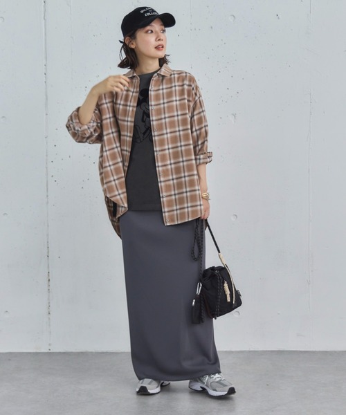 Doux archives（ドゥアルシーヴ）の「オンブレチェックシャツ（シャツ/ブラウス・レディース・ブラウン/ブラック/ブルー・38）」の8枚目の写真