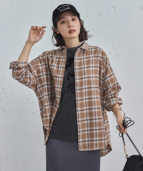 Doux archives（ドゥアルシーヴ）の「オンブレチェックシャツ（シャツ/ブラウス・レディース・ブラウン/ブラック/ブルー・38）」の18枚目の写真