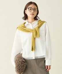 クロップドチュールコンビシャツ